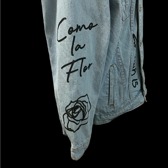 Selena Q Merchandise Song Titles Graphic Denim Jacket RARE SM Pockets - Picture 5 of 13